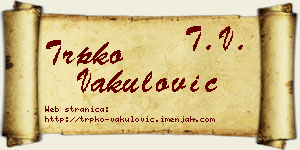 Trpko Vakulović vizit kartica